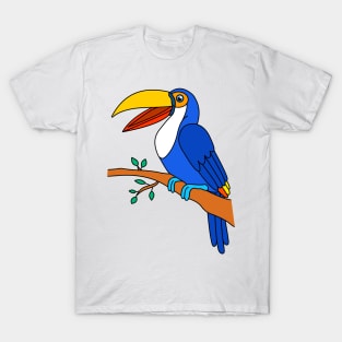 Cute Happy Flying Colorful Toucan Animal T-Shirt